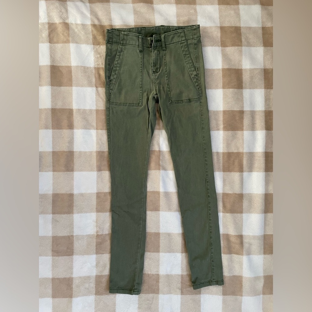 Cabi Womens Hunter Green Ribbed Pants